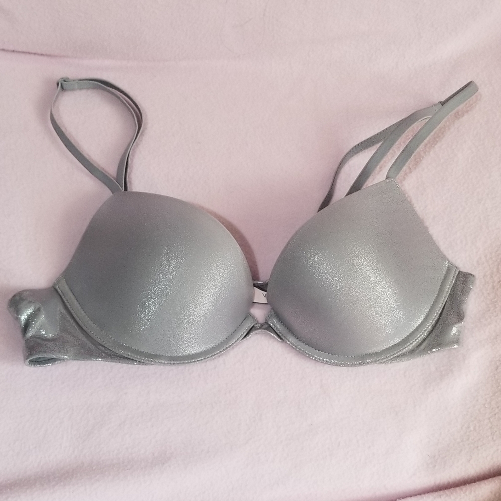 Victoria's Secret Shimmer Padded Plunge Bra 34A